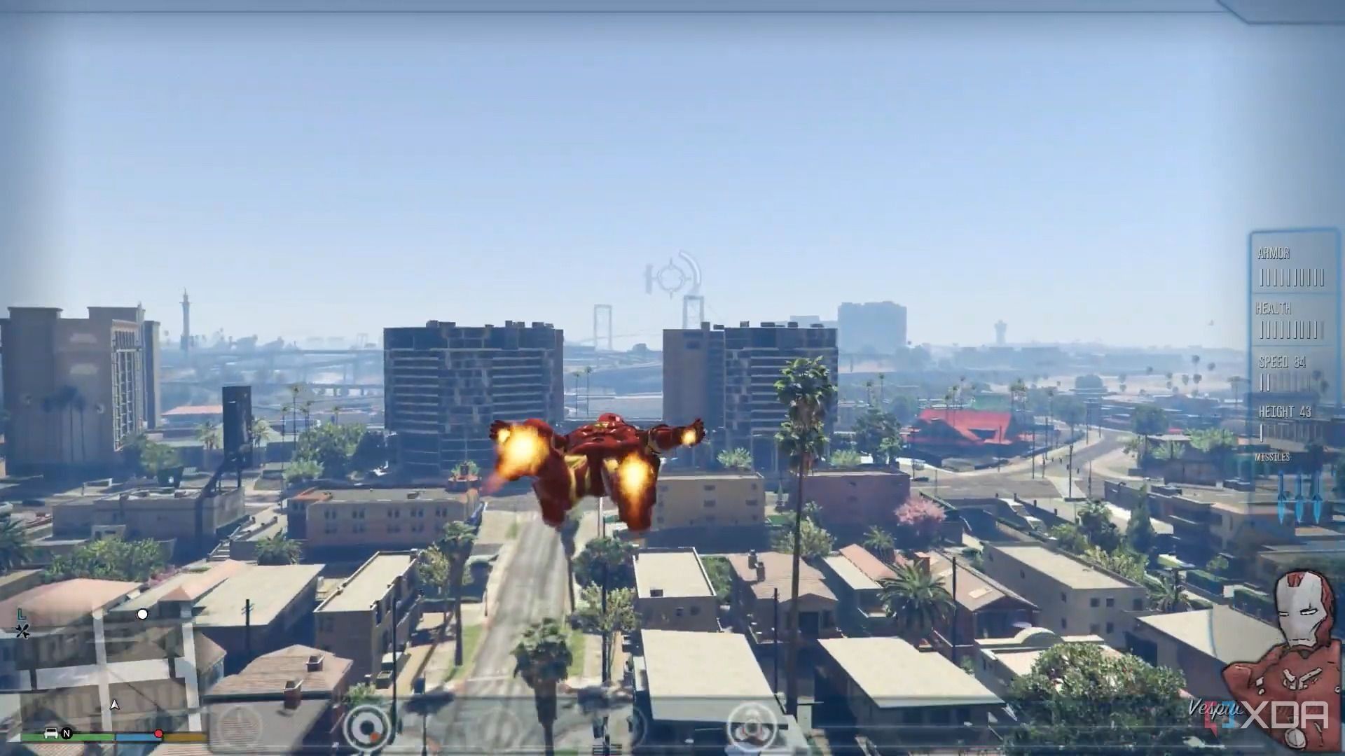 مرد آهنی بر فراز شهر لوس‌سانتوس در بازی GTA 5