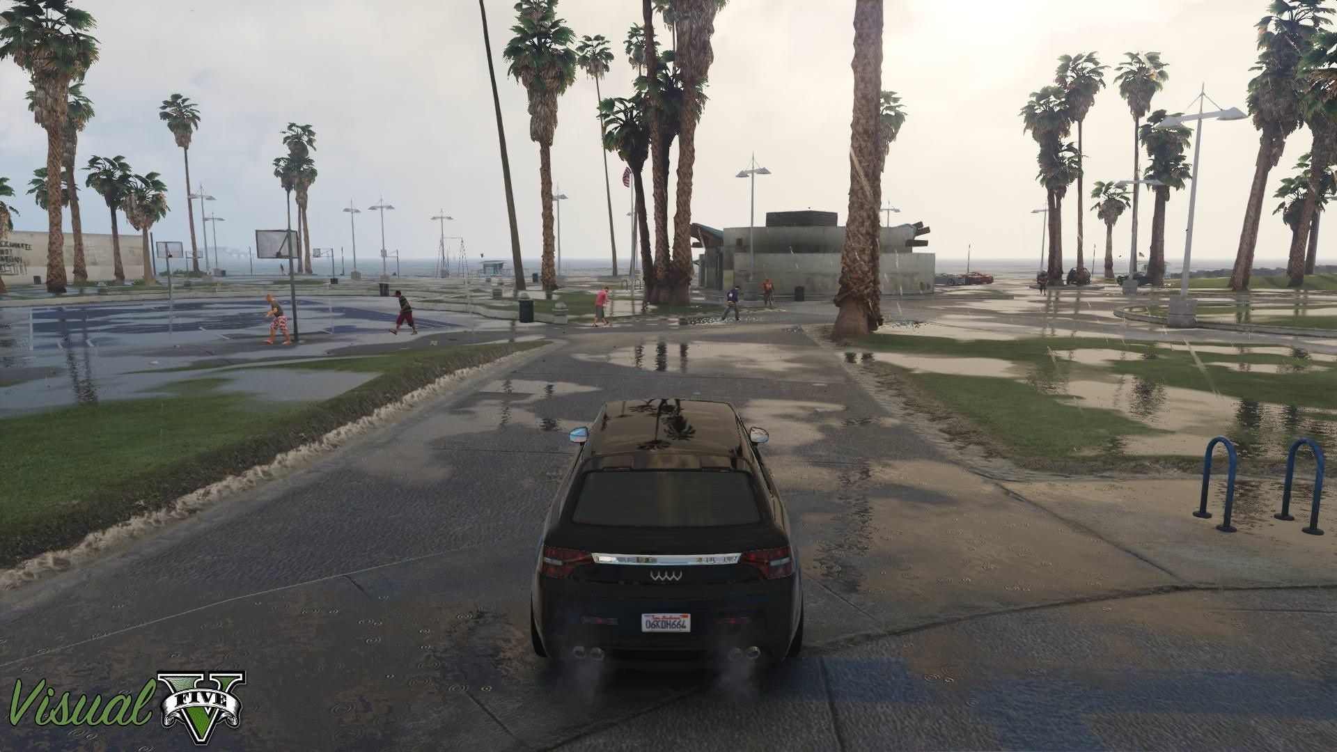 نمای پشت یک خودرو در بازی GTA 5