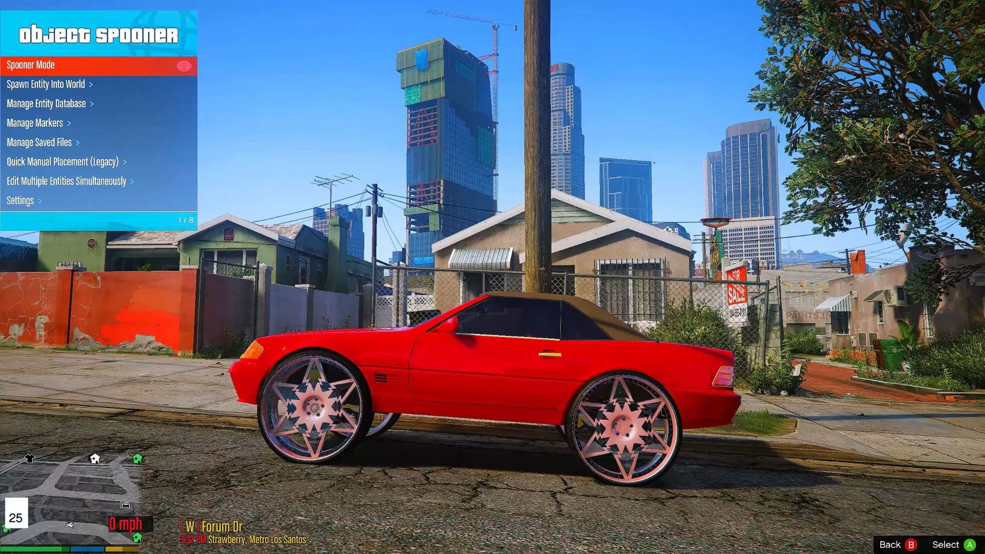 نمای جانبی یک خودرو در بازی GTA 5